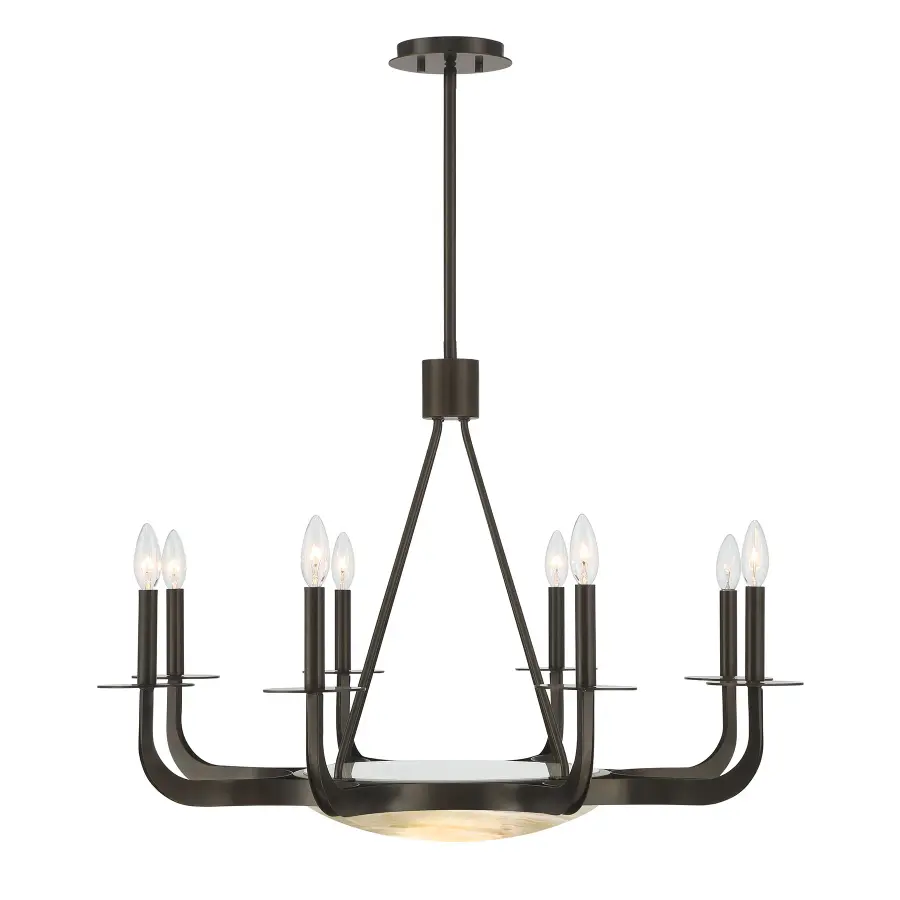 Salford 9-Light Chandelier in Mediterranean Bronze by Dann Foley - Image 1