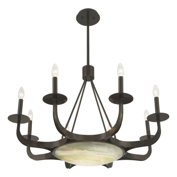 Salford 9-Light Chandelier in Mediterranean Bronze by Dann Foley - Image 4