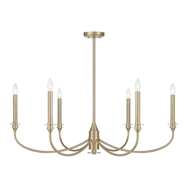 Coventry 6-Light Chandelier in Noble Brass - Image 1