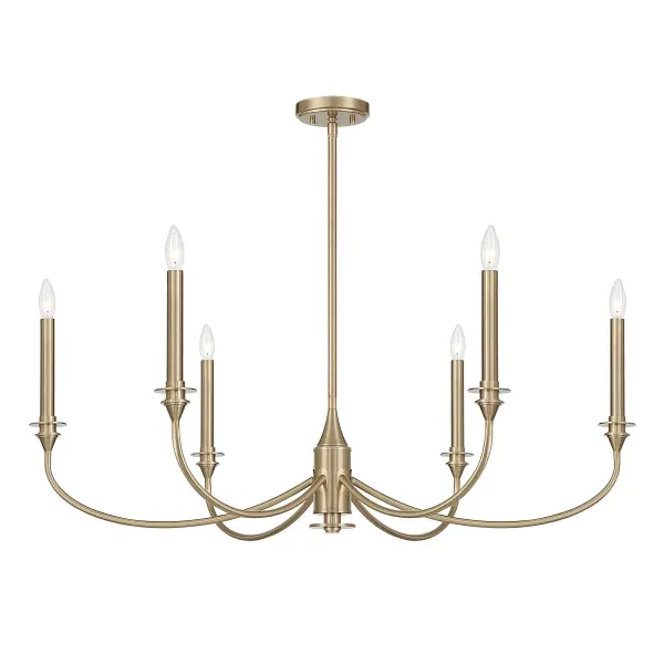 Coventry 6-Light Chandelier in Noble Brass - Image 3