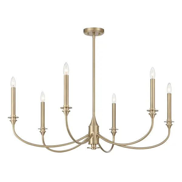 Coventry 6-Light Chandelier in Noble Brass - Image 5