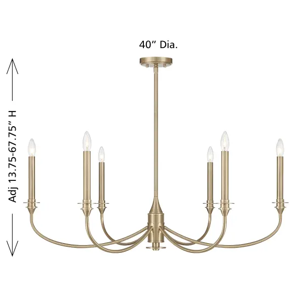 Coventry 6-Light Chandelier in Noble Brass - Image 8
