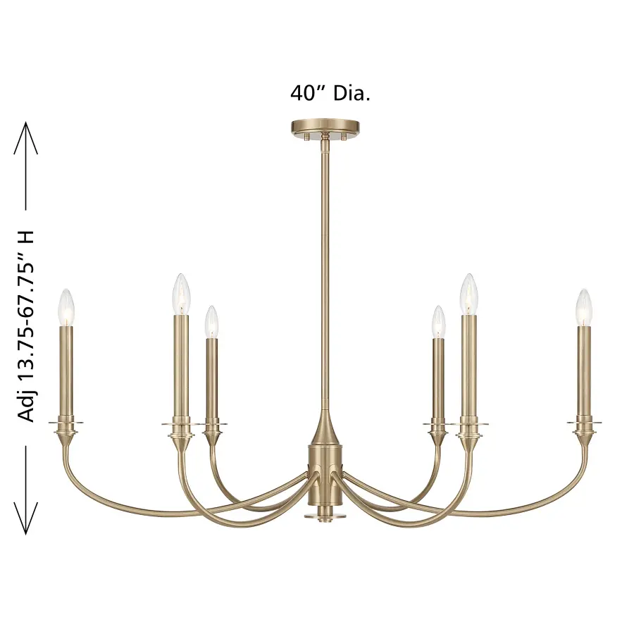 Coventry 6-Light Chandelier in Noble Brass - Image 8