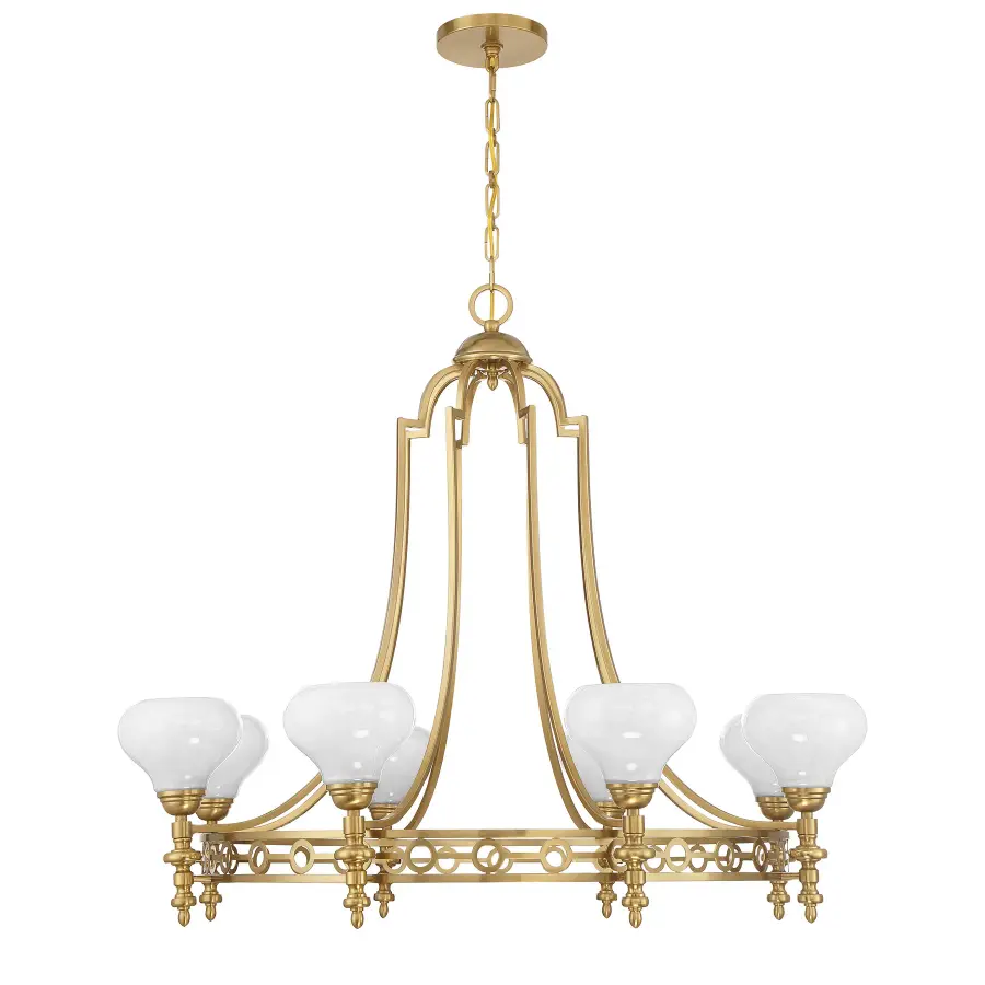 Allston Eight Light Chandelier in Warm Brass - Image 2
