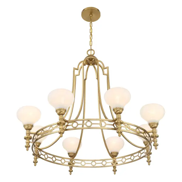 Allston Eight Light Chandelier in Warm Brass - Image 4
