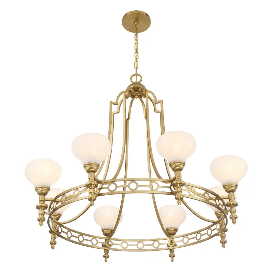 Allston Eight Light Chandelier in Warm Brass - Image 4