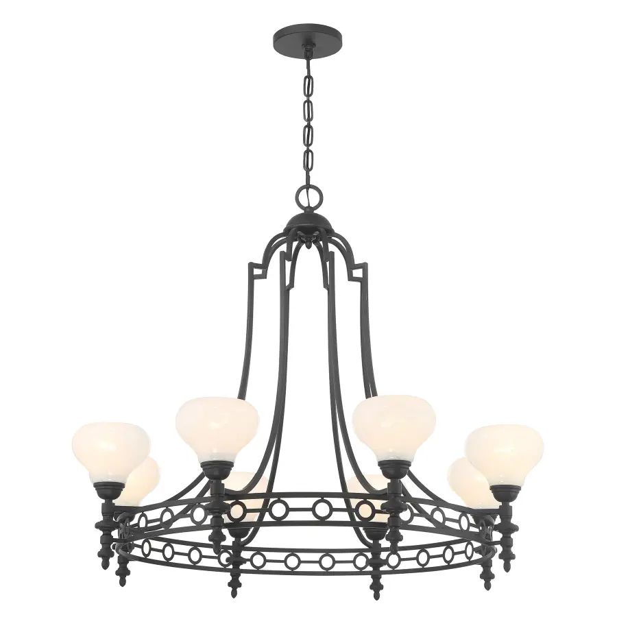 Allston 8-Light Chandelier in Matte Black - Image 3
