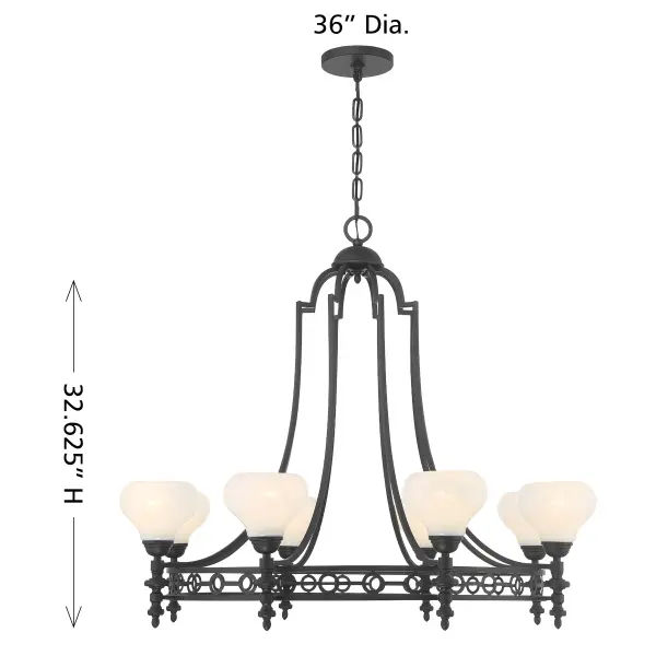 Allston 8-Light Chandelier in Matte Black - Image 7