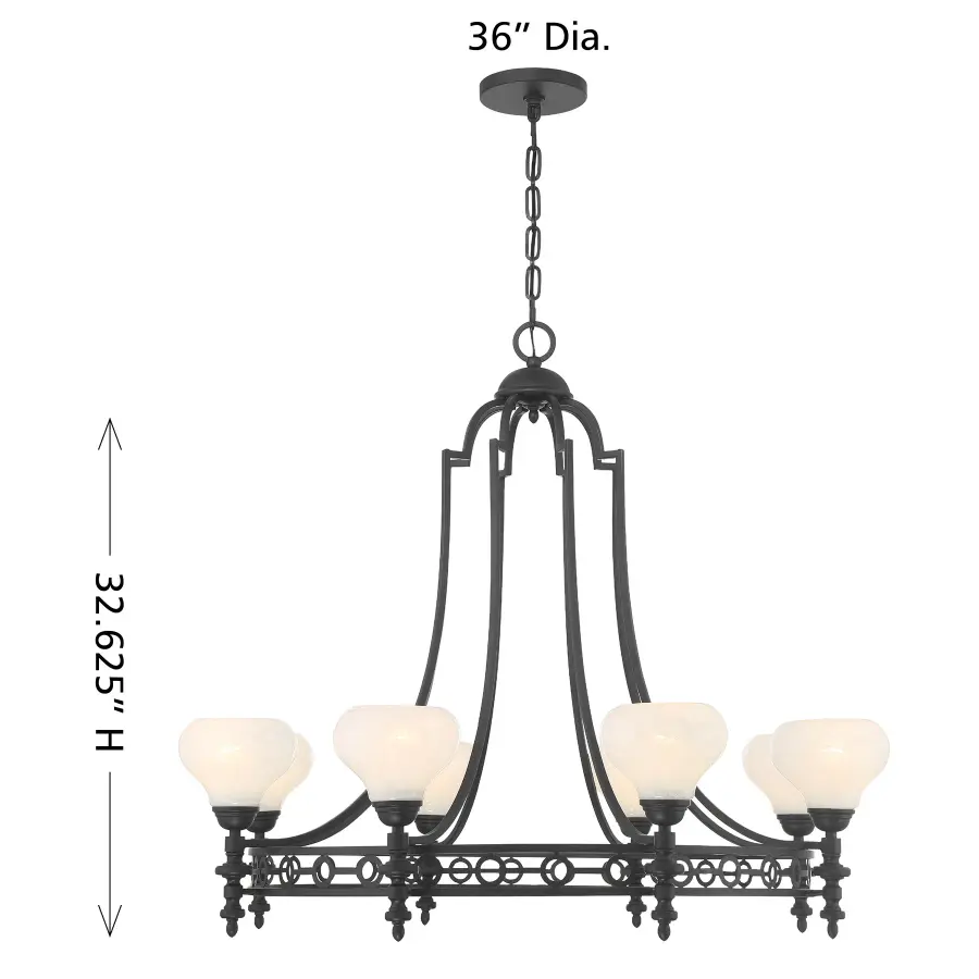 Allston 8-Light Chandelier in Matte Black - Image 7