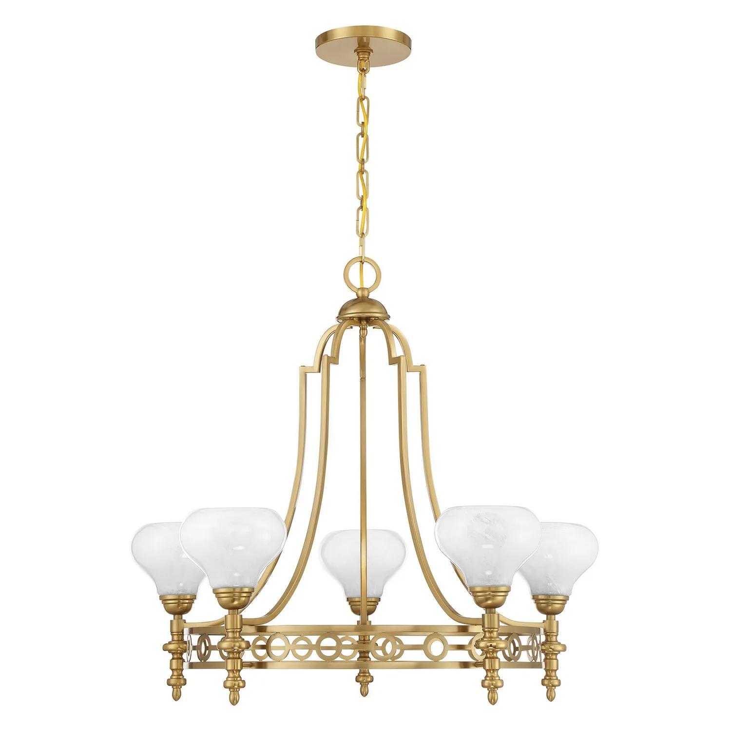 Allston Five Light Chandelier in Warm Brass