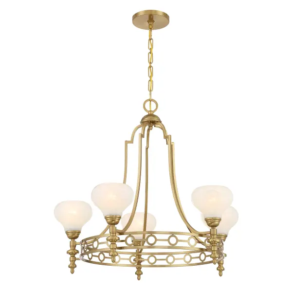 Allston Five Light Chandelier in Warm Brass - Image 5