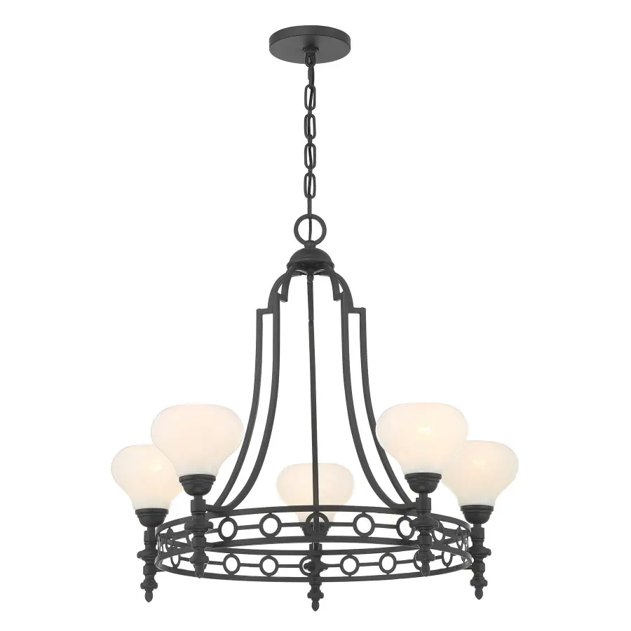 Allston 5-Light Chandelier in Matte Black - Image 3
