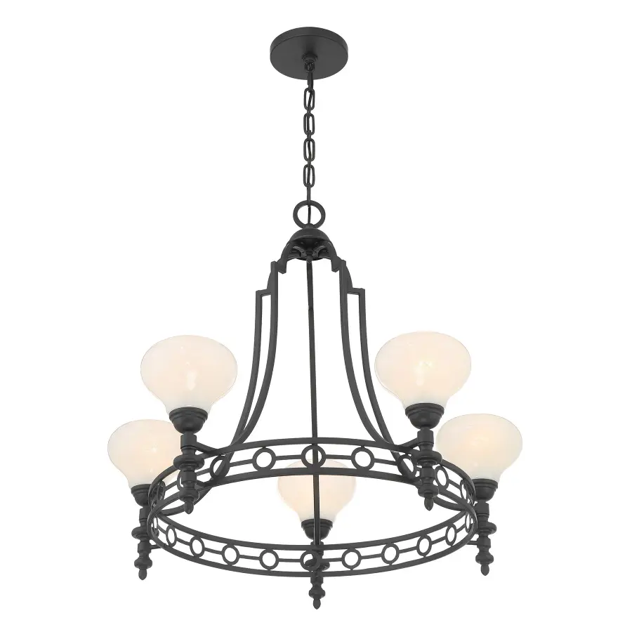 Allston 5-Light Chandelier in Matte Black - Image 4