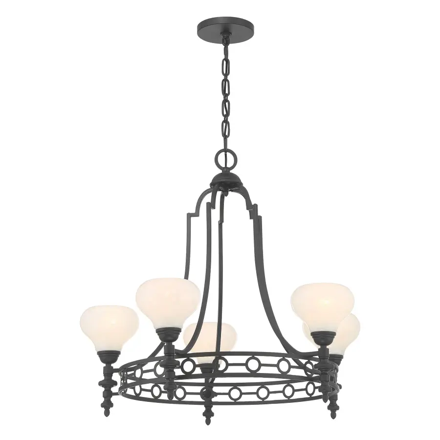 Allston 5-Light Chandelier in Matte Black - Image 5