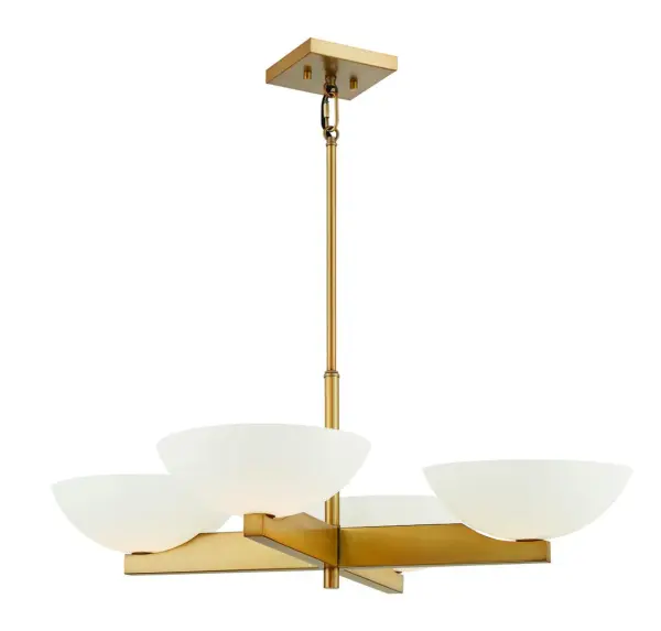 Fallon Four Light Chandelier in Warm Brass - Image 3