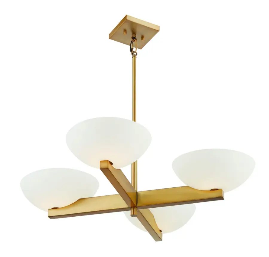 Fallon Four Light Chandelier in Warm Brass - Image 4