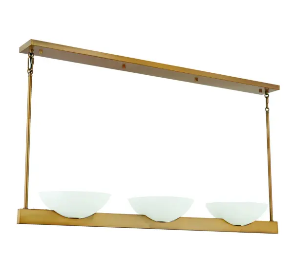 Fallon 3-Light Linear Chandelier in Warm Brass - Image 2