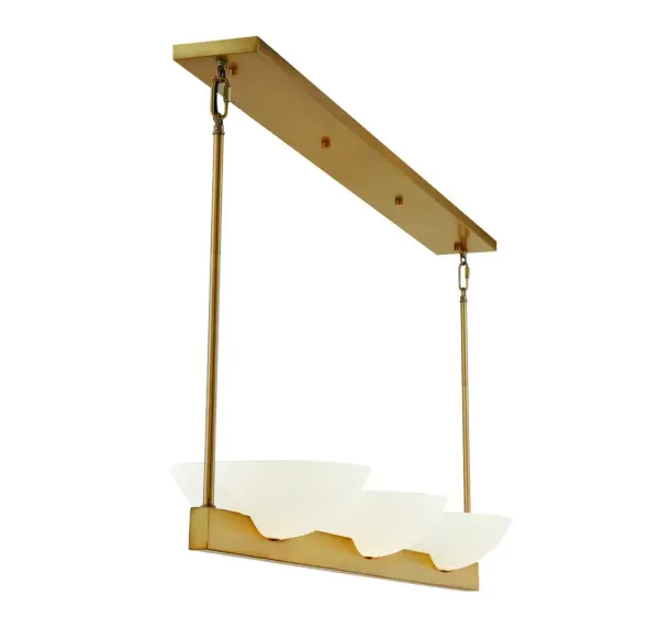 Fallon 3-Light Linear Chandelier in Warm Brass - Image 5