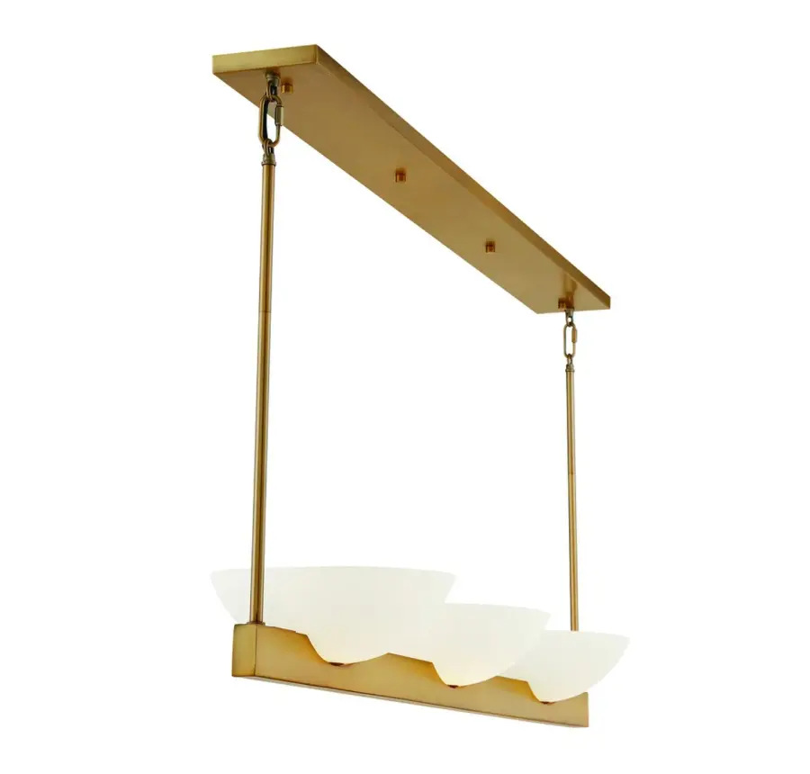 Fallon 3-Light Linear Chandelier in Warm Brass - Image 5