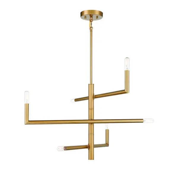 Cristofer 6-Light Chandelier in Warm Brass - Image 1