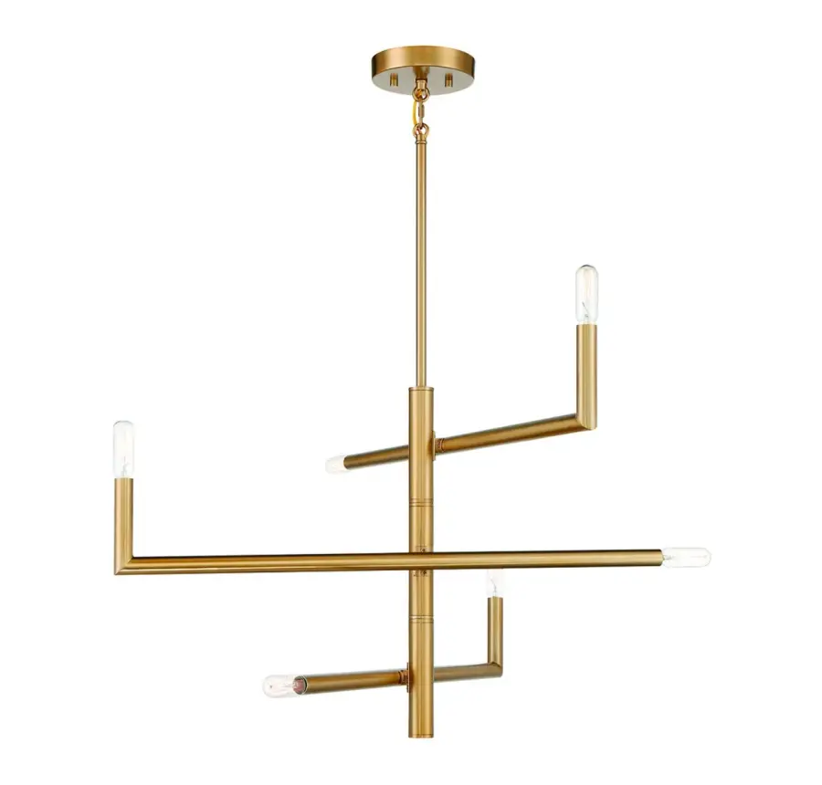 Cristofer 6-Light Chandelier in Warm Brass - Image 1
