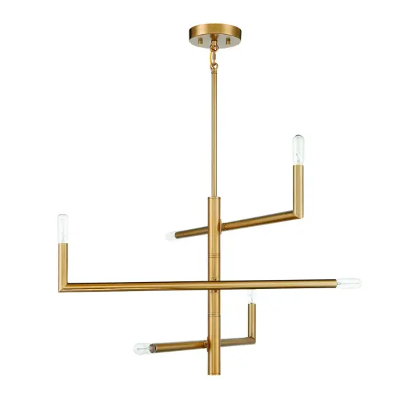 Cristofer 6-Light Chandelier in Warm Brass - Image 2