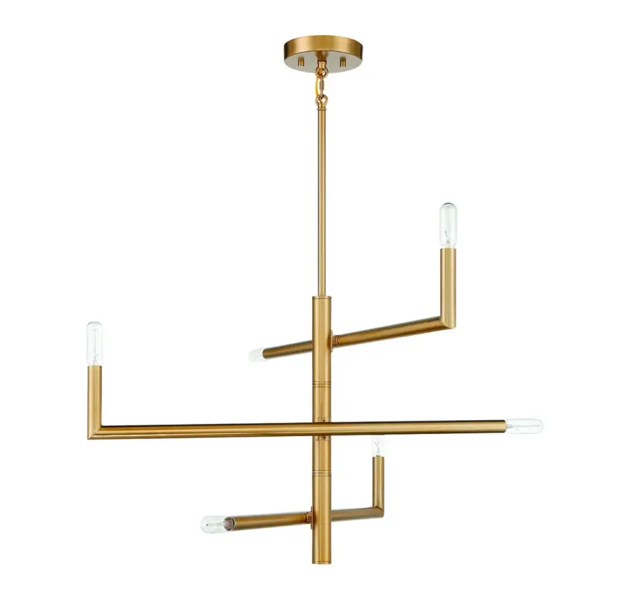 Cristofer 6-Light Chandelier in Warm Brass - Image 2