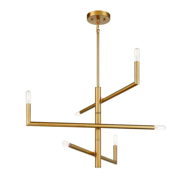 Cristofer 6-Light Chandelier in Warm Brass - Image 3