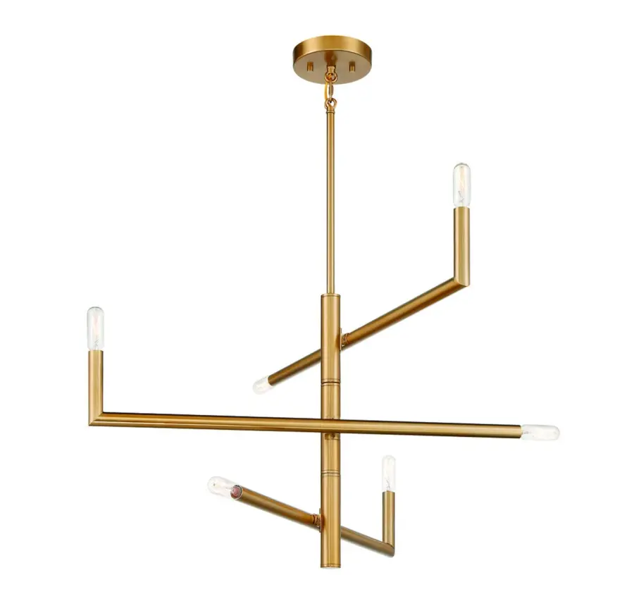 Cristofer 6-Light Chandelier in Warm Brass - Image 3