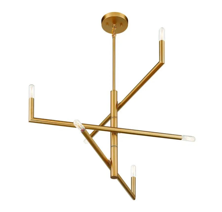 Cristofer 6-Light Chandelier in Warm Brass - Image 4