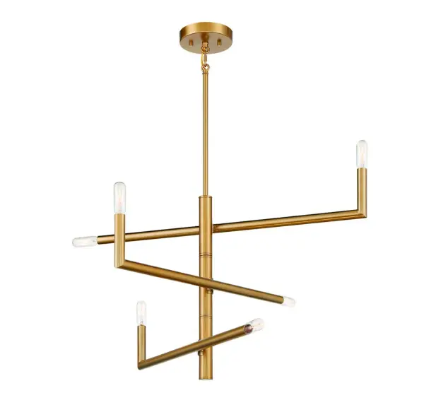 Cristofer 6-Light Chandelier in Warm Brass - Image 5