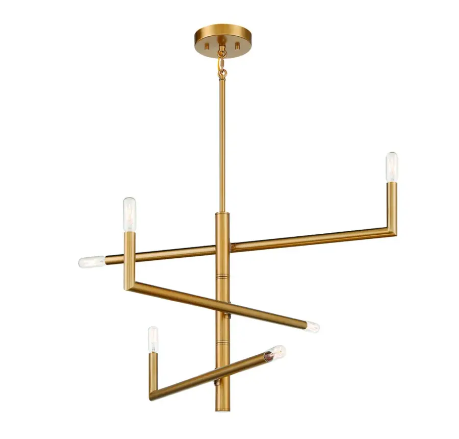 Cristofer 6-Light Chandelier in Warm Brass - Image 5