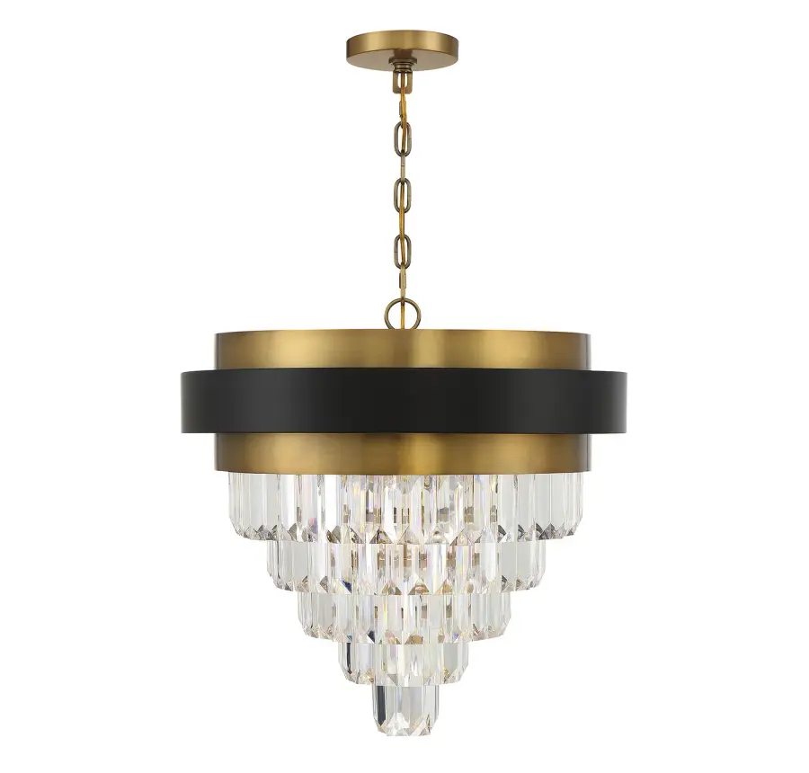 Marquise 4-Light Chandelier in Matte Black with Warm Brass - Image 1