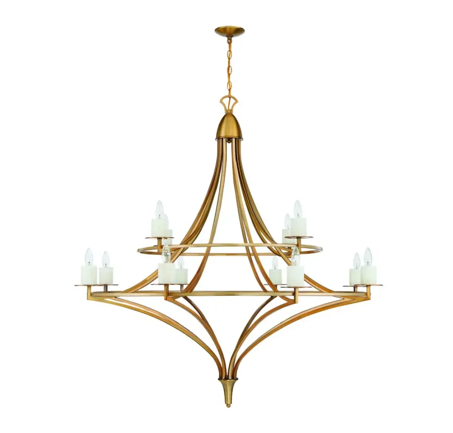 Director 12-Light Chandelier in Warm Brass - Image 2