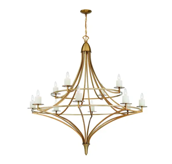 Director 12-Light Chandelier in Warm Brass - Image 5