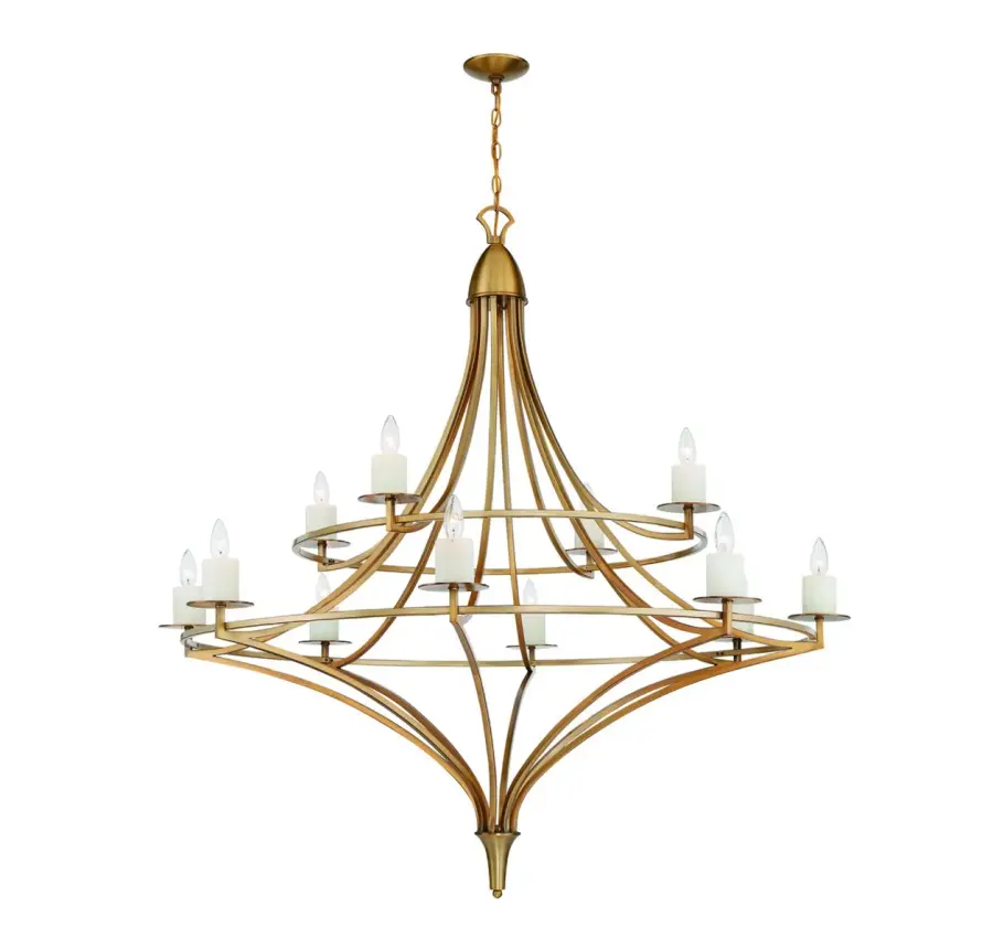 Director 12-Light Chandelier in Warm Brass - Image 5