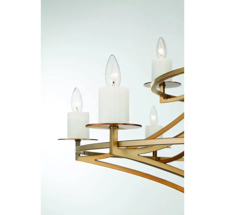 Director 12-Light Chandelier in Warm Brass - Image 6