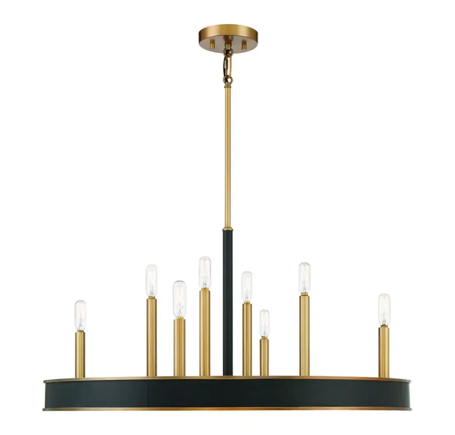 Chaucer 8-Light Chandelier in Warm Brass - Image 1
