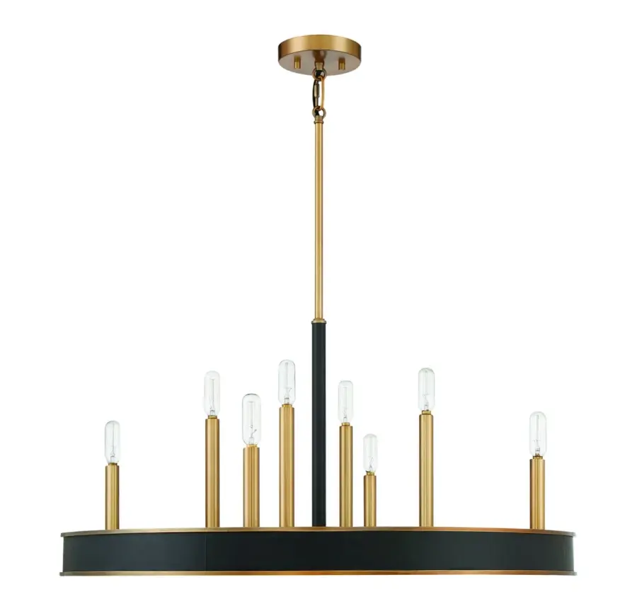 Chaucer 8-Light Chandelier in Warm Brass - Image 2