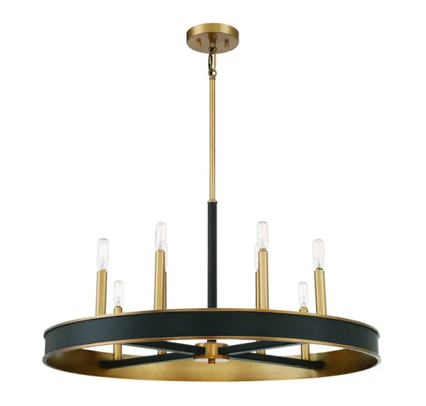 Chaucer 8-Light Chandelier in Warm Brass - Image 5