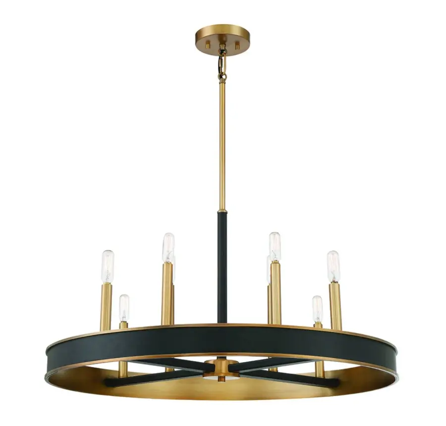 Chaucer 8-Light Chandelier in Warm Brass - Image 5