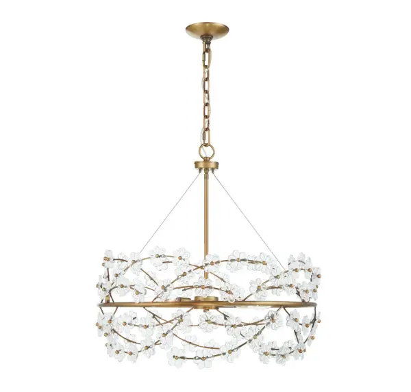 Camille 5-Light Chandelier in Warm Brass