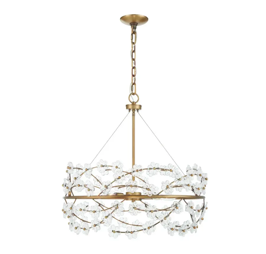 Camille 5-Light Chandelier in Warm Brass - Image 1