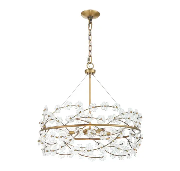 Camille 5-Light Chandelier in Warm Brass - Image 3