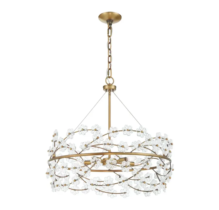 Camille 5-Light Chandelier in Warm Brass - Image 3