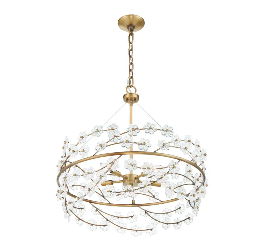 Camille 5-Light Chandelier in Warm Brass - Image 4
