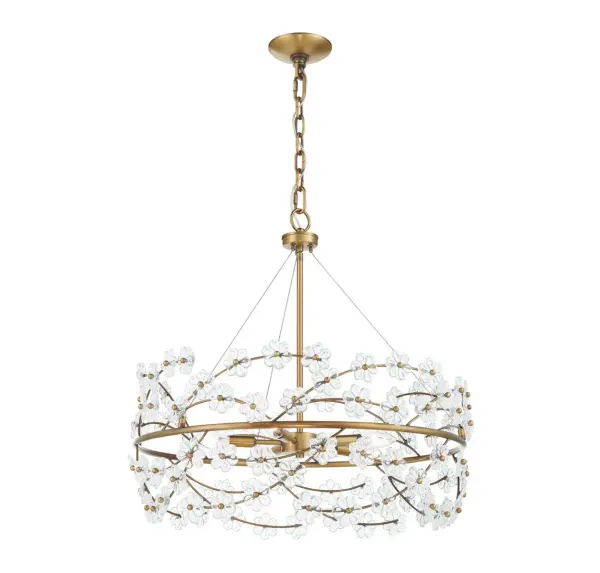 Camille 5-Light Chandelier in Warm Brass - Image 5