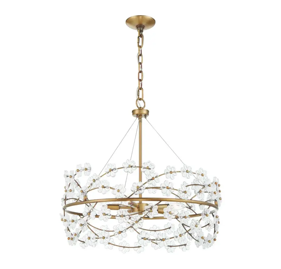 Camille 5-Light Chandelier in Warm Brass - Image 5