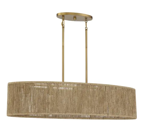 Ashe 5-Light Oval Chandelier in Warm Brass and Rope - Image 4