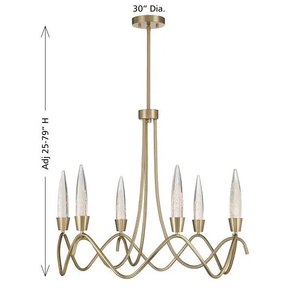 Sofia 6-Light Chandelier in Noble Brass - Image 8